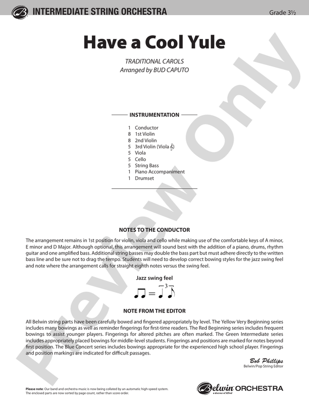 Have a Cool Yule – String Orchestra Conductor Score & Parts (Digital Download)