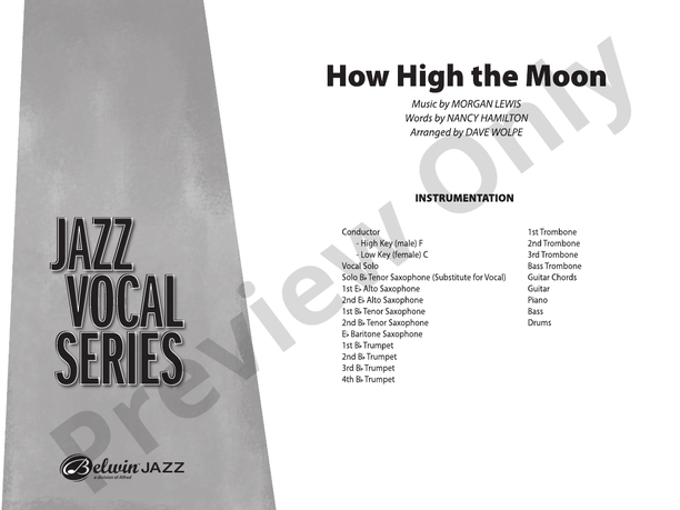 How High the Moon - Jazz Ensemble Conductor Score & Parts(Digital Download)