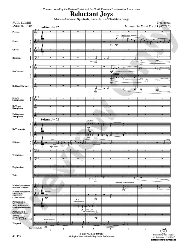 Reluctant Joys - Concert Band Conductor Score & Parts (Digital Download)