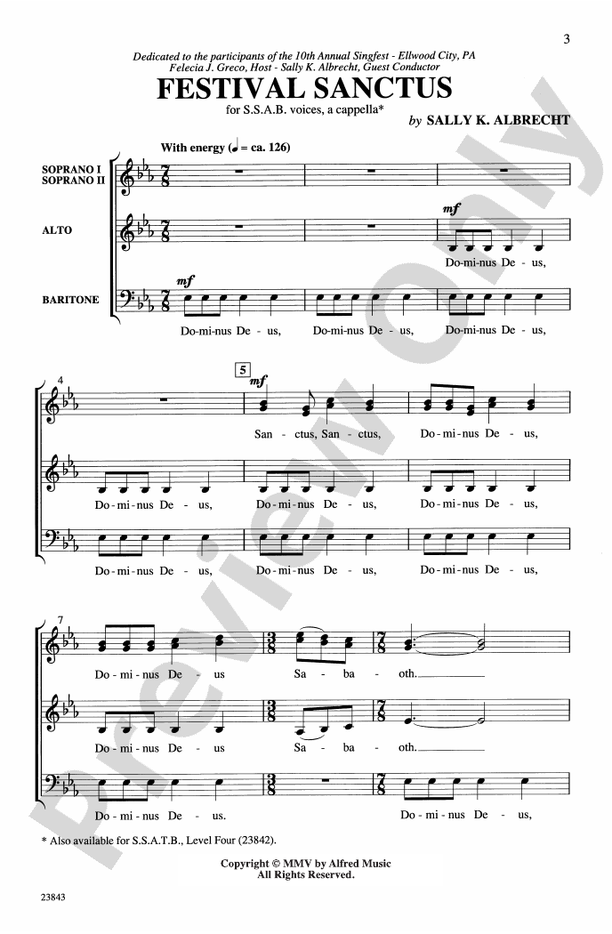 Festival Sanctus – SSAB, a cappella Choral Octavo (Digital Download)