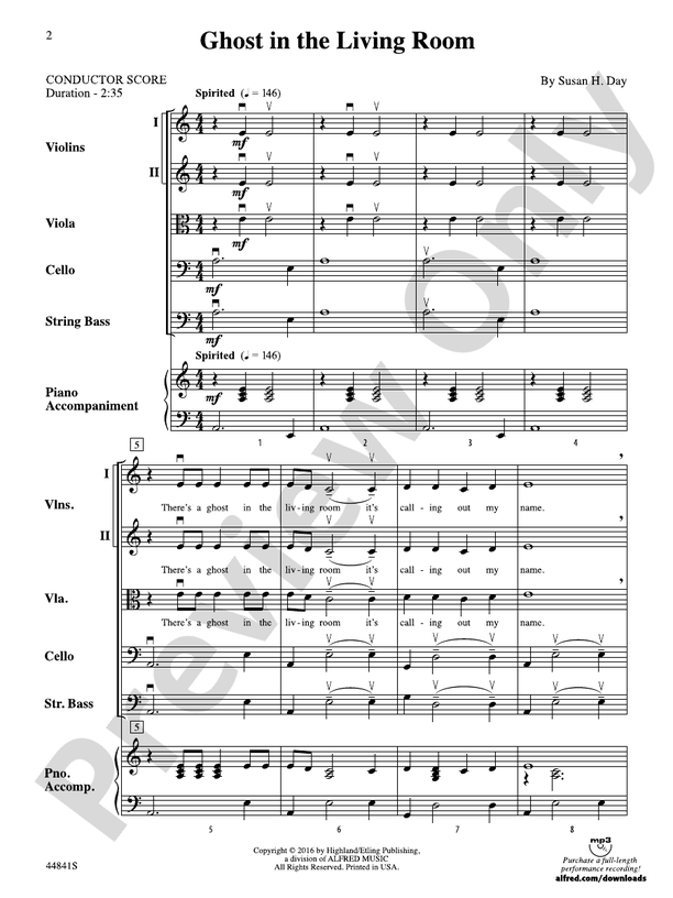 Ghost in the Living Room - String Orchestra Conductor Score & Parts (Digital Download)