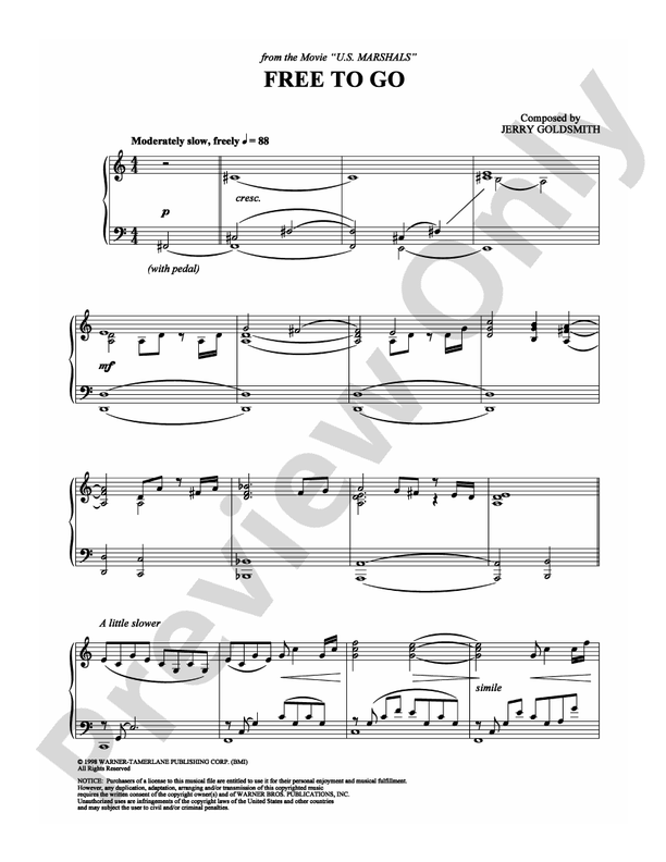 Free To Go - Piano (Digital Download)