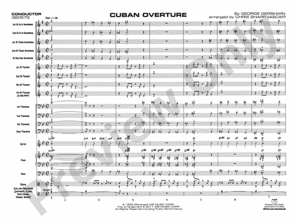 Cuban Overture - Jazz Ensemble Conductor Score & Parts(Digital Download)