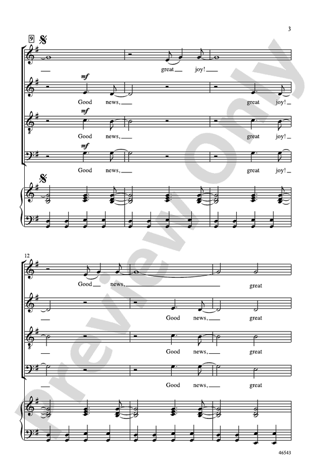 Good News, Great Joy! – SATB Choral Octavo (Digital Download)