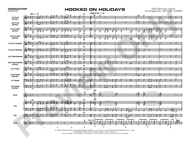 Hooked on Holidays - Jazz Ensemble Conductor Score & Parts (Digital Download)