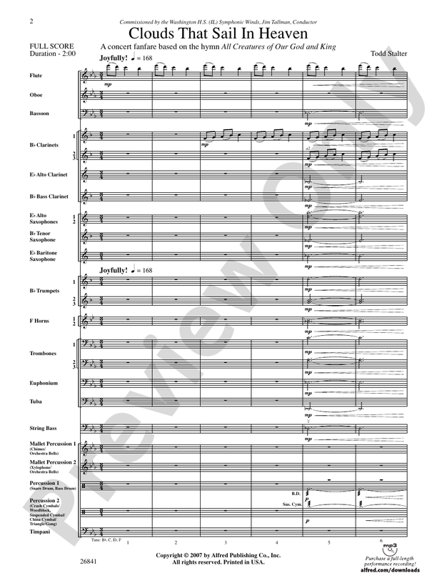 Clouds That Sail in Heaven - Concert Band Conductor Score & Parts (Digital Download)