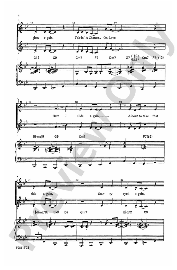Taking a Chance on Love - SSA Choral Octavo (Digital Download)