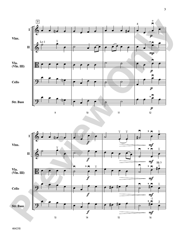 "Gavotte" and "Rigadon" from Suite in A Minor – String Orchestra Conductor Score & Parts (Digital Download)