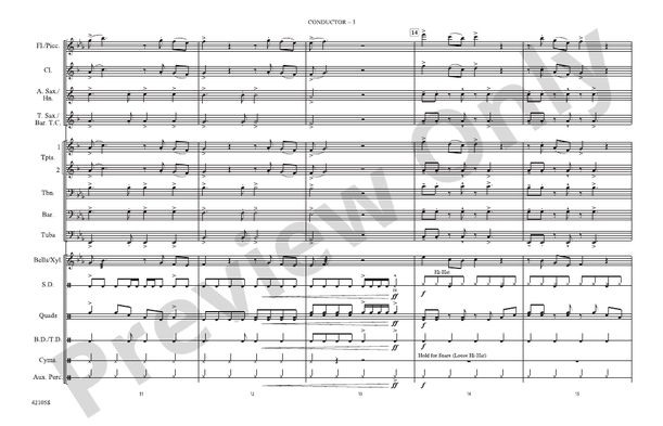 Timber – Marching Band Conductor Score & Parts (Digital Download)