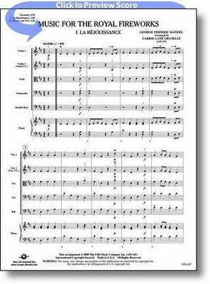 Music for the Royal Fireworks - George Frideric Handel - Carrie Lane Gruselle FJH Music Company Score/Parts