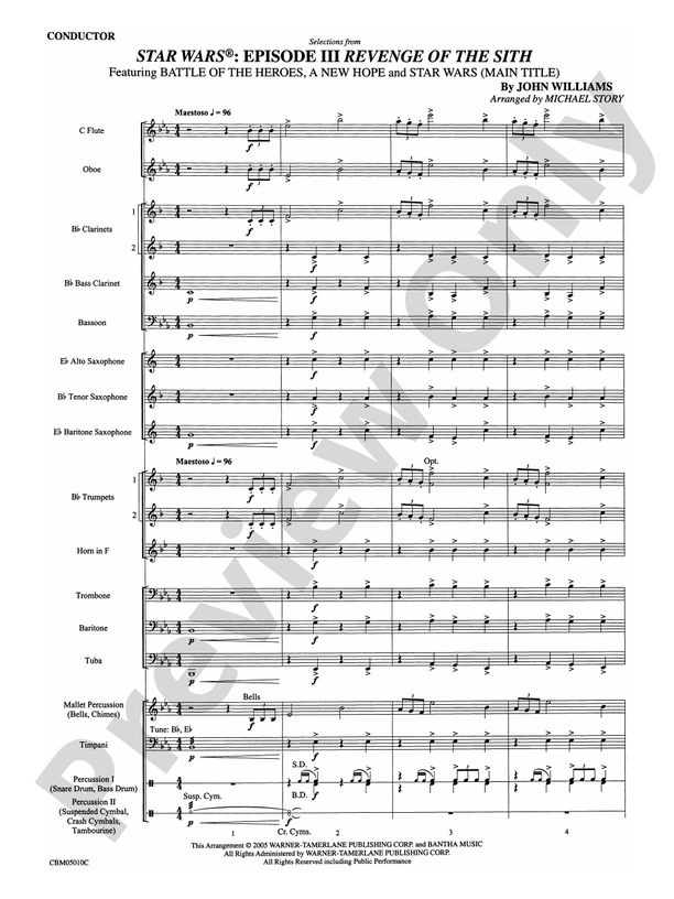 Star Wars: Episode III Revenge of the Sith - Concert Band Conductor Score & Parts (Digital Download)