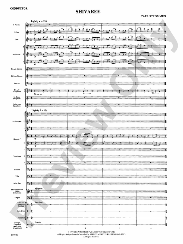 Shivaree - Concert Band Conductor Score & Parts (Digital Download)