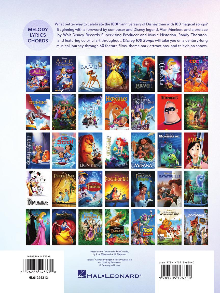 Disney 100 Songs - MLC Songbook Hal Leonard 1224313