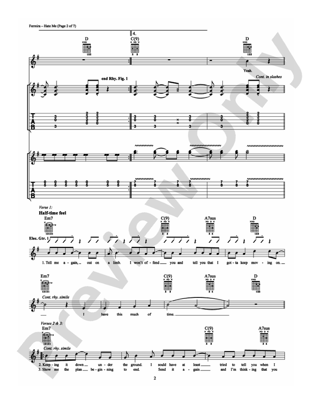Hate Me - Guitar TAB (Digital Download)