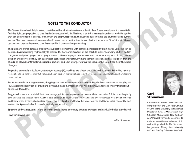 The Opener II - Jazz Ensemble Conductor Score & Parts (Digital Download)