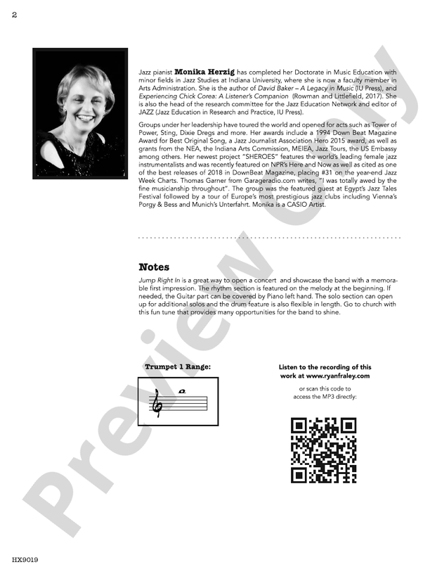 Jump Right In – Jazz Ensemble Conductor Score & Parts (Digital Download)