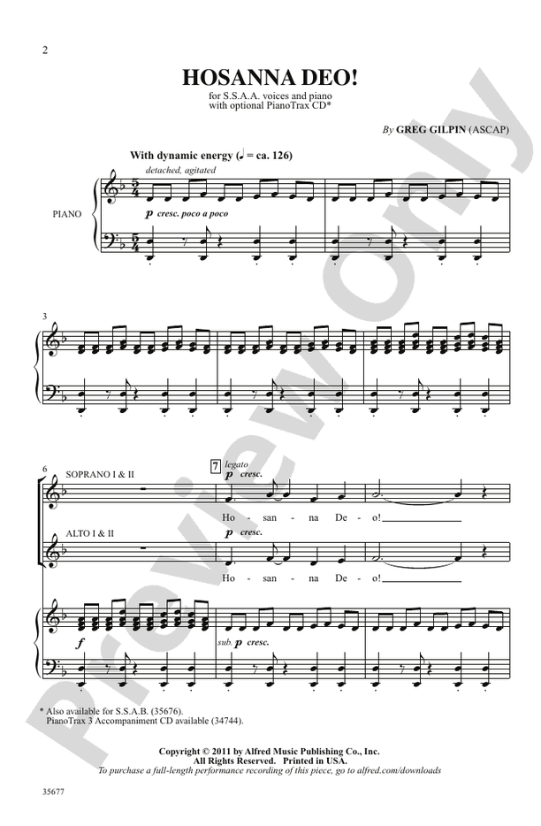 Hosanna Deo! – SSAA Choral Octavo (Digital Download)