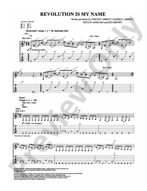 Revolution Is My Name - Guitar TAB (Digital Download)