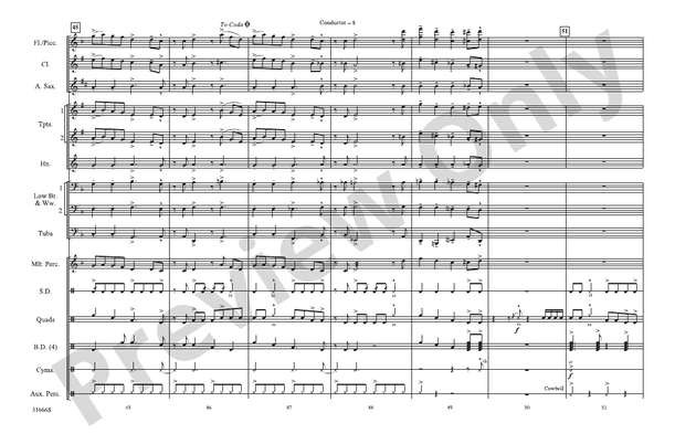 Cubano Chant – Marching Band Conductor Score & Parts (Digital Download)