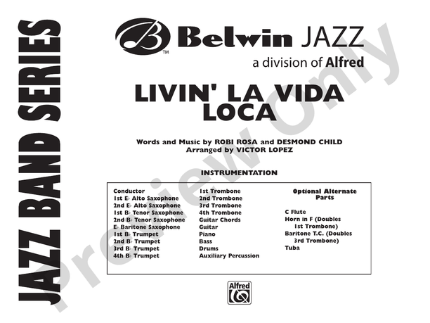 Livin' la Vida Loca - Jazz Ensemble Conductor Score & Parts (Digital Download)