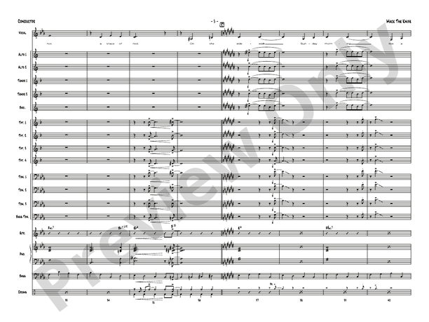 Mack the Knife (Grade 3) – Jazz Ensemble Conductor Score & Parts (Digital Download)