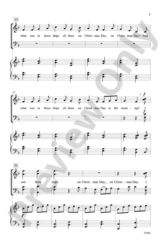 I Saw Three Ships - Arr. Brian Lewis – SATB Choral Octavo - Digital Sheet Music Download (Digital Download)