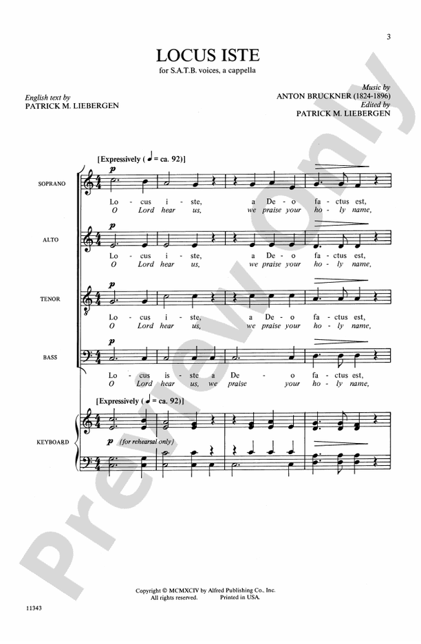 Locus Iste - Arr. Patrick M. Liebergen – SATB, a cappella Choral Octavo (Digital Download)