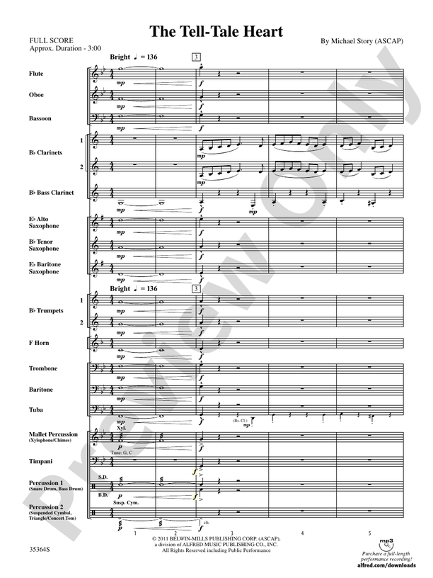 The Tell-Tale Heart - Concert Band Conductor Score & Parts (Digital Download)