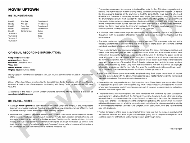 Movin' Uptown - Jazz Ensemble Conductor Score & Parts (Digital Download)