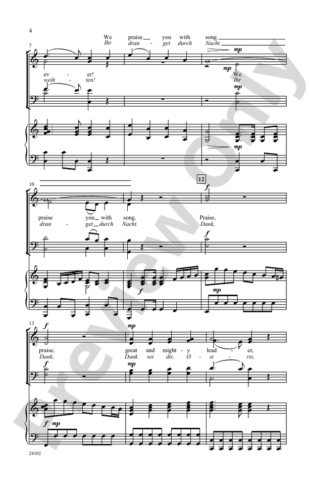 Hail to Thee (from Die Zauberflote) – SATB Choral Octavo (Digital Download)