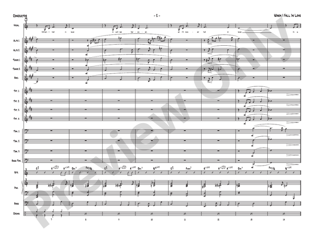 When I Fall in Love - Jazz Ensemble Conductor Score & Parts(Digital Download)
