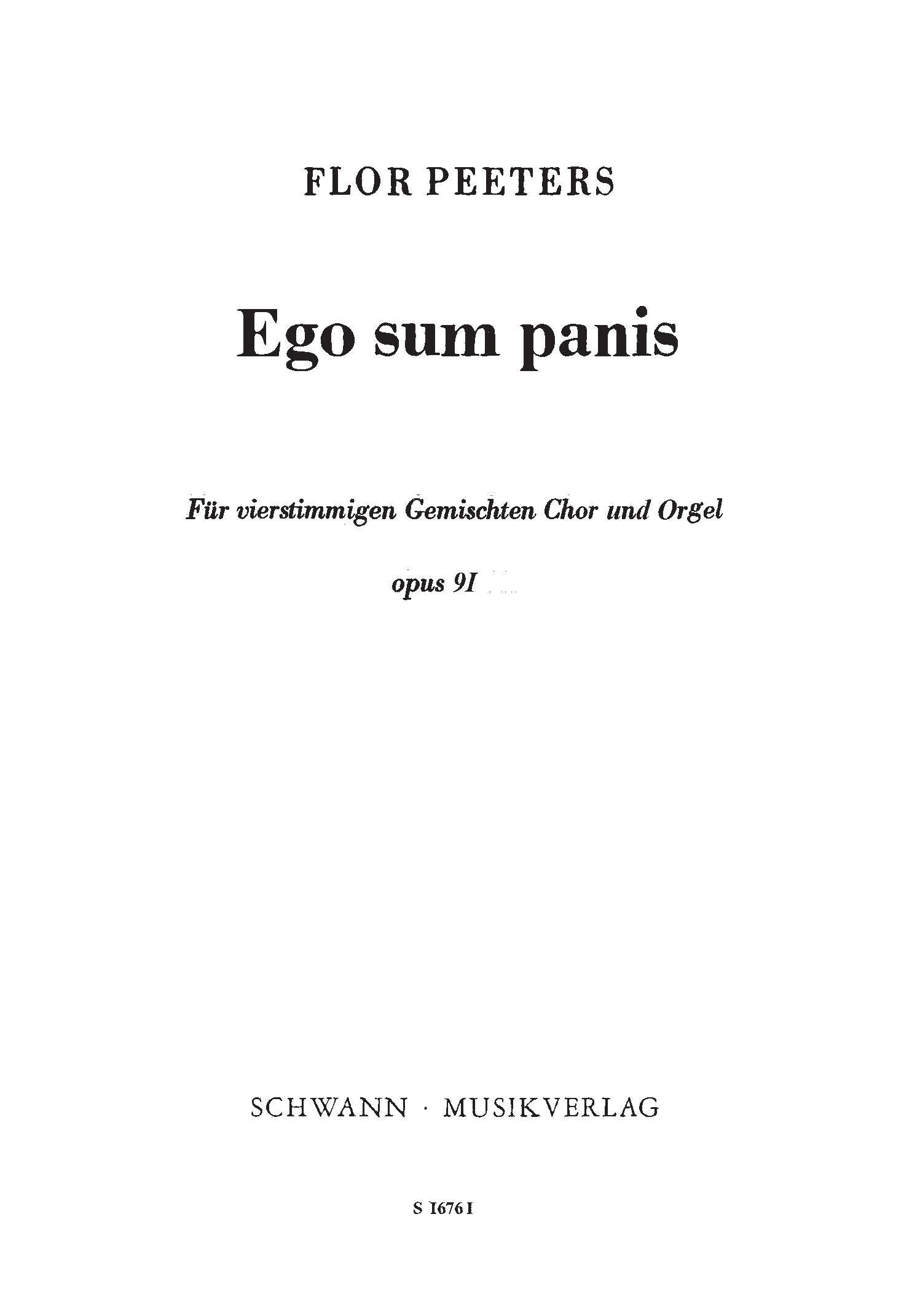 Ego Sum Panis Op.9, No.1 - Organ/SATB Choral Octavo (Digital Download)