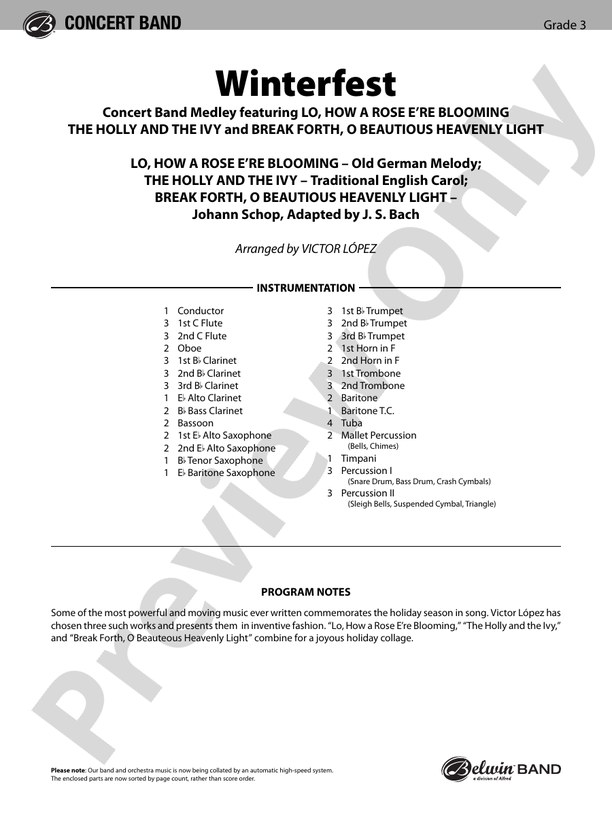 Winterfest - Concert Band Conductor Score & Parts (Digital Download)