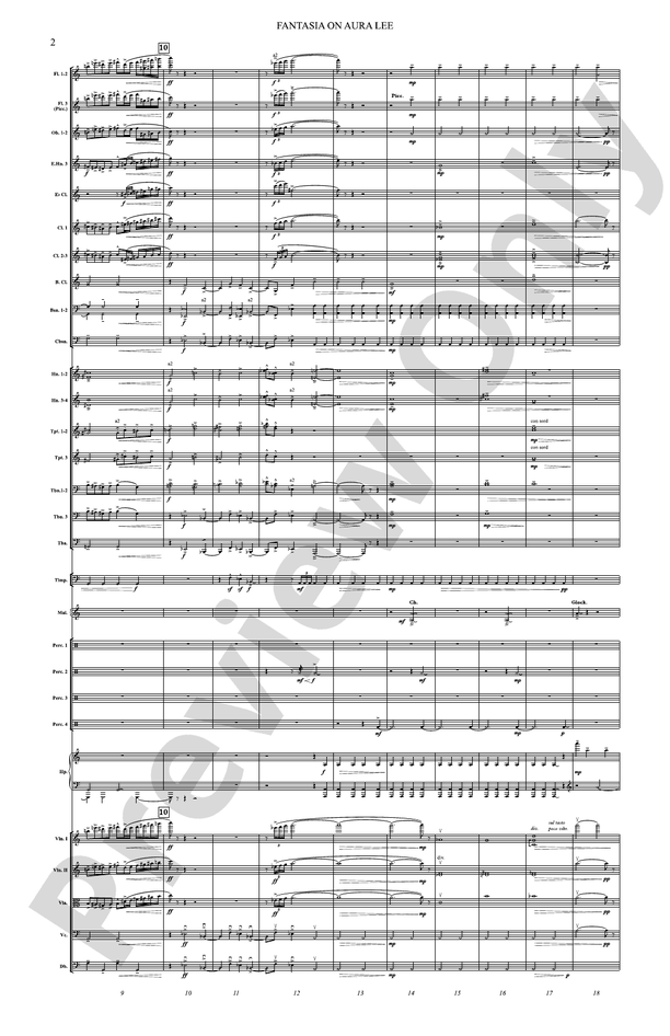 Fantasia on Aura Lee – Full Orchestra Conductor Score & Parts (Digital Download)