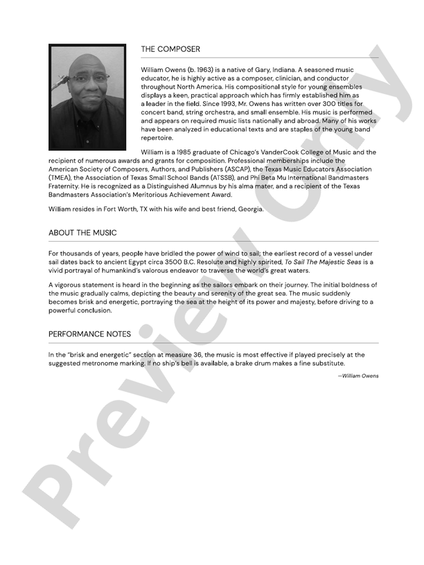 To Sail the Majestic Seas - Concert Band Conductor Score & Parts(Digital Download)