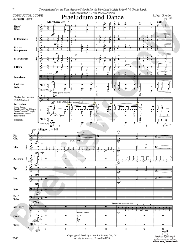 Praeludium and Dance - Concert Band Conductor Score & Parts (Digital Download)