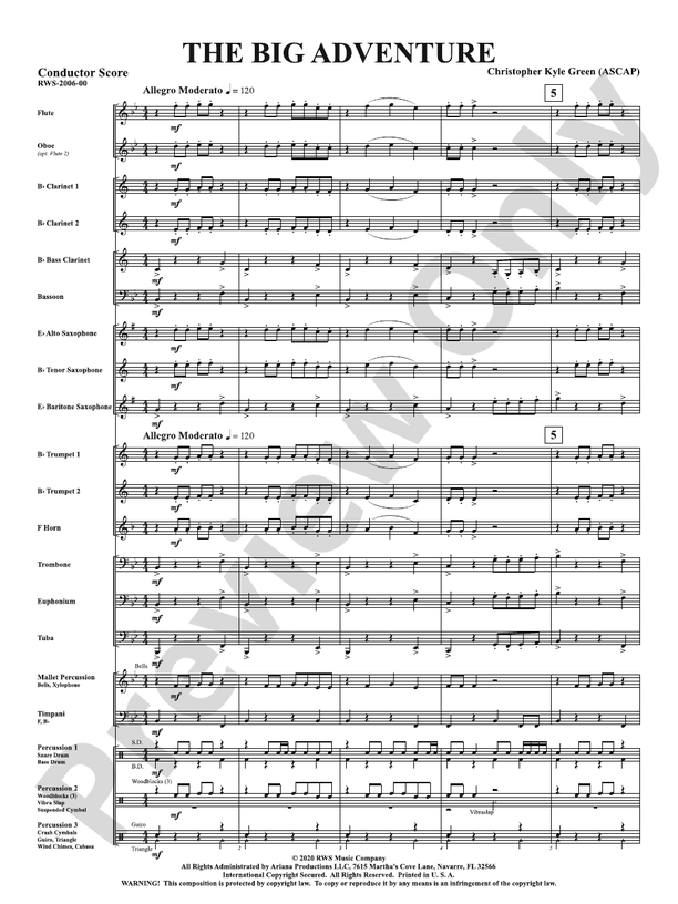 The Big Adventure - Concert Band Conductor Score & Parts (Digital Download)