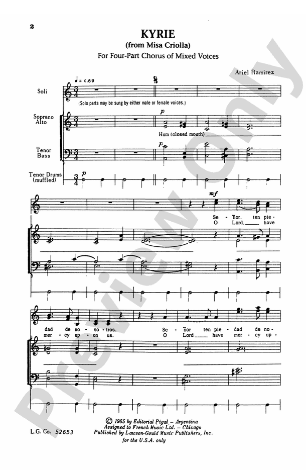 Kyrie (from Misa Criolla) – SATB Choral Octavo (Digital Download)