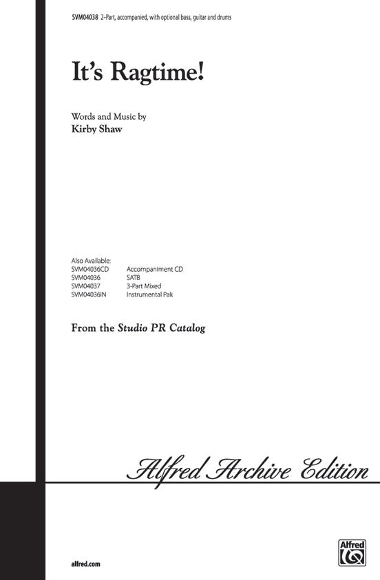It's Ragtime! – 2-Part Choral Octavo (Digital Download)