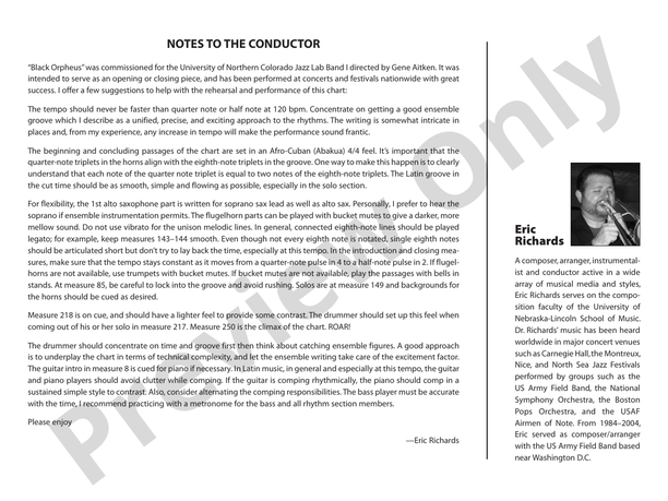 Black Orpheus – Jazz Ensemble Conductor Score & Parts (Digital Download)