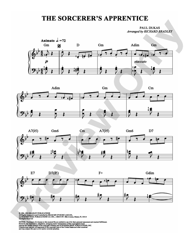 Dukas - The Sorcerer's Apprentice - Easy Piano (Digital Download)