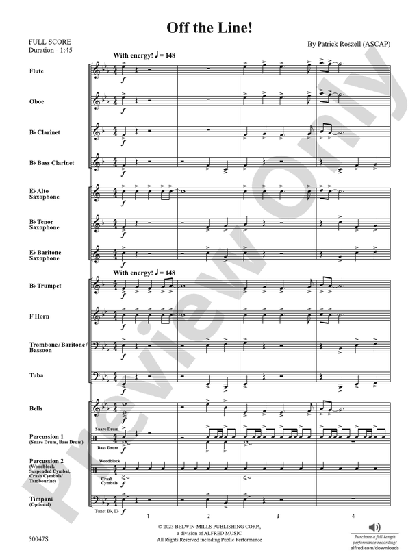 Off the Line! - Concert Band Conductor Score & Parts (Digital Download)