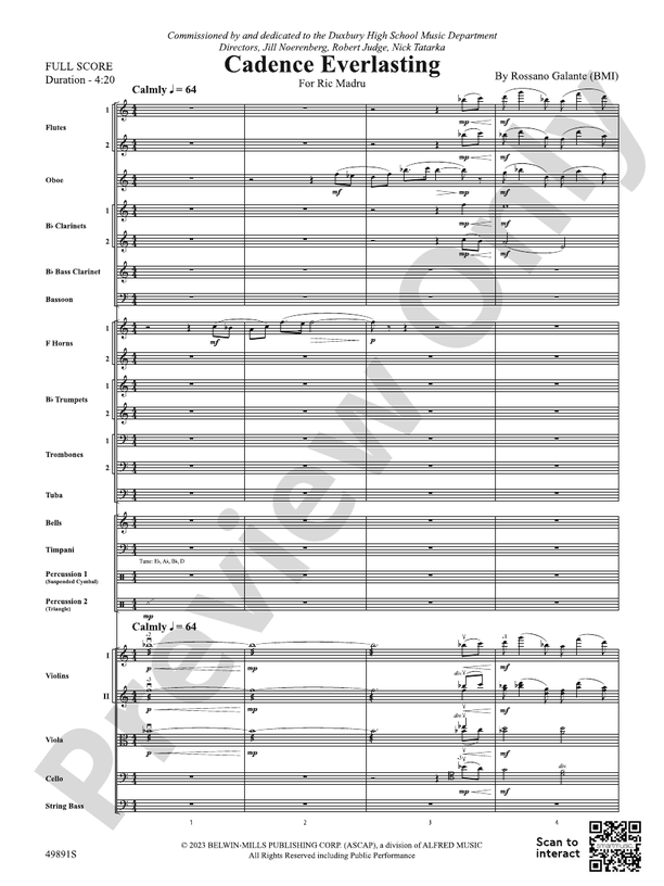 Cadence Everlasting – Full Orchestra Conductor Score & Parts (Digital Download)