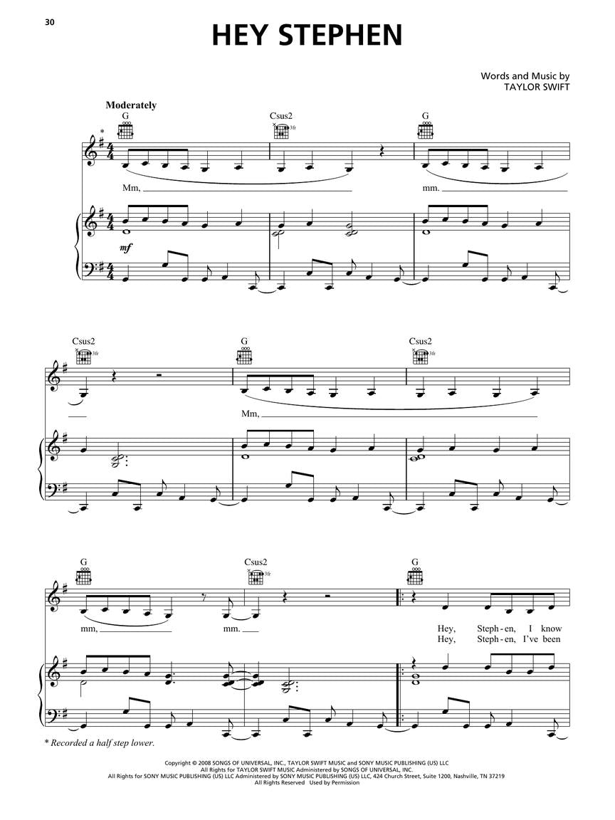 Taylor Swift - Fearless (Taylor's Version) - PVG Hal Leonard 368953