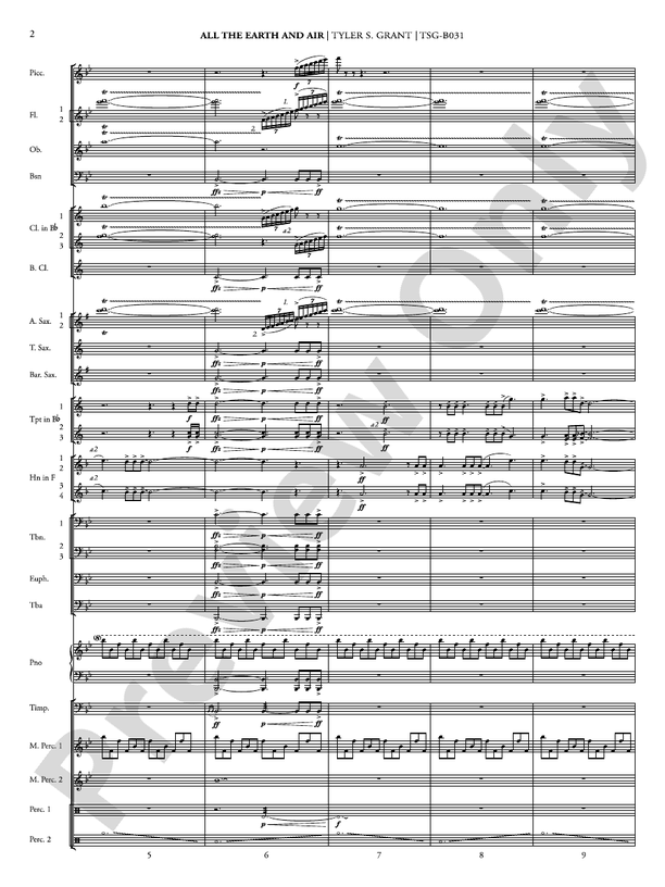 All the Earth and Air – Concert Band Conductor Score & Parts (Digital Download)