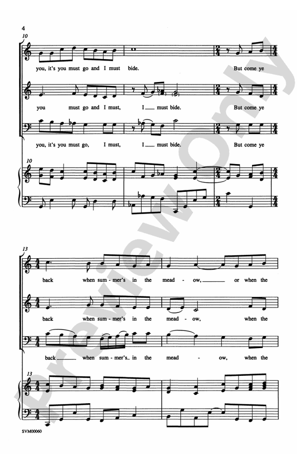 Danny Boy - Arr. Earlene Rentz – 3-Part Mixed Choral Octavo (Digital Download)