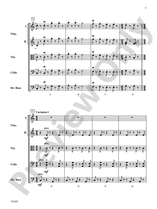 Variable Stars – String Orchestra Conductor Score & Parts (Digital Download)