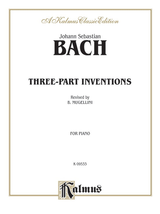 Bach - Three-Part Inventions (Ed. Mugellini) - Piano Solo (Digital Download)
