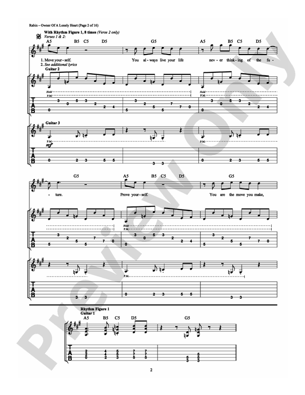Owner of a Lonely Heart - Guitar TAB (Digital Download)