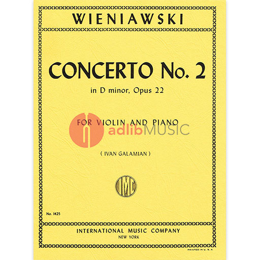 Wieniawski - Concerto #2 in Dmin Op22 - Violin/Piano Accompaniment edited by Galamian IMC IMC1425